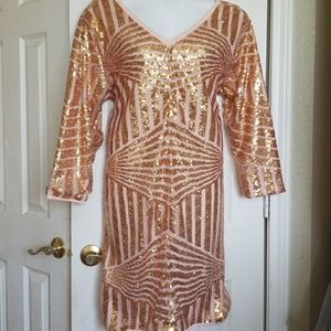 Gold sequin dress
